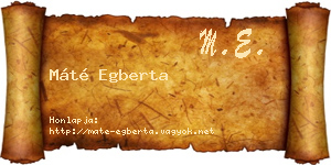 Máté Egberta névjegykártya