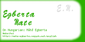 egberta mate business card